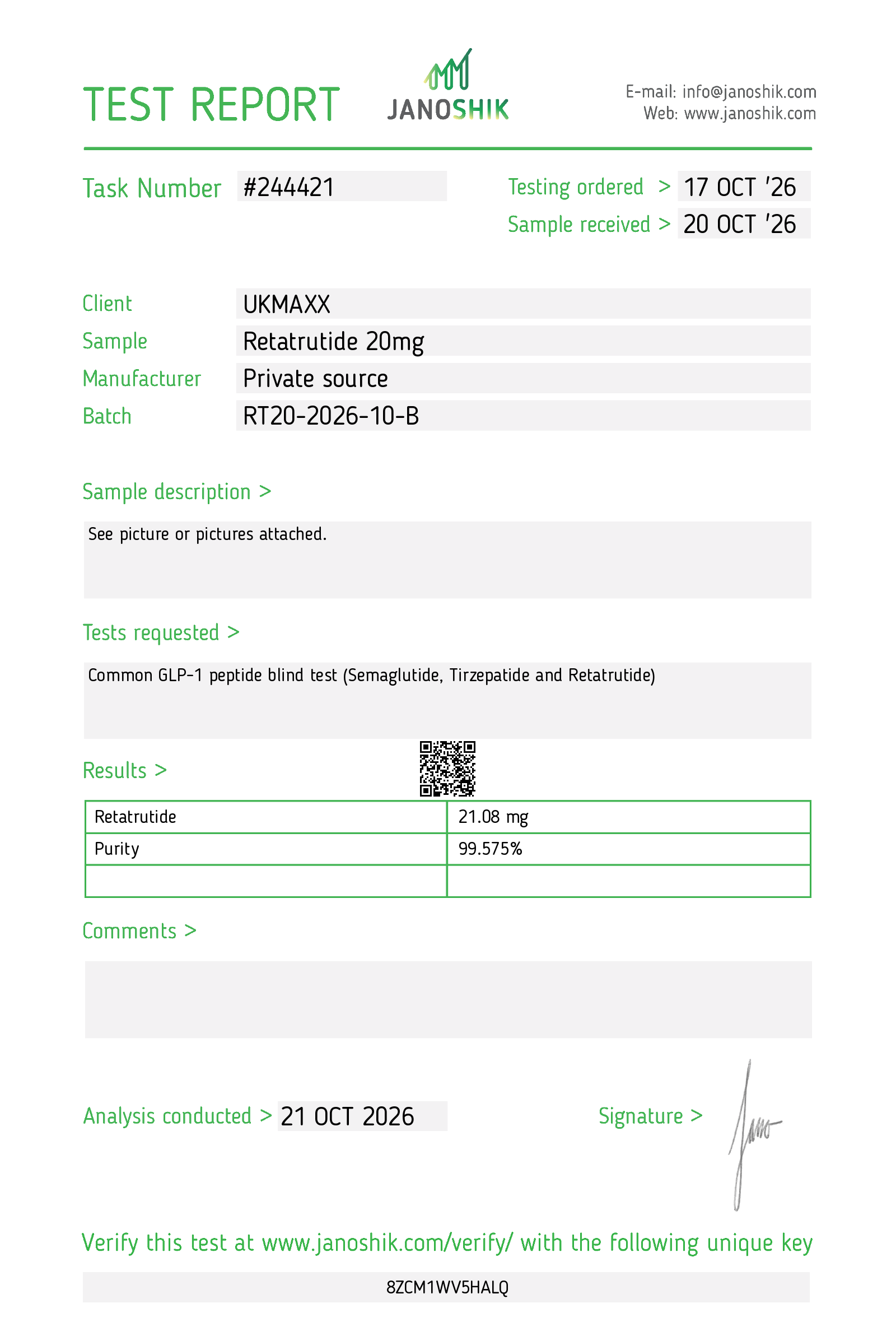 UK Maxx Retatrutide 20MG